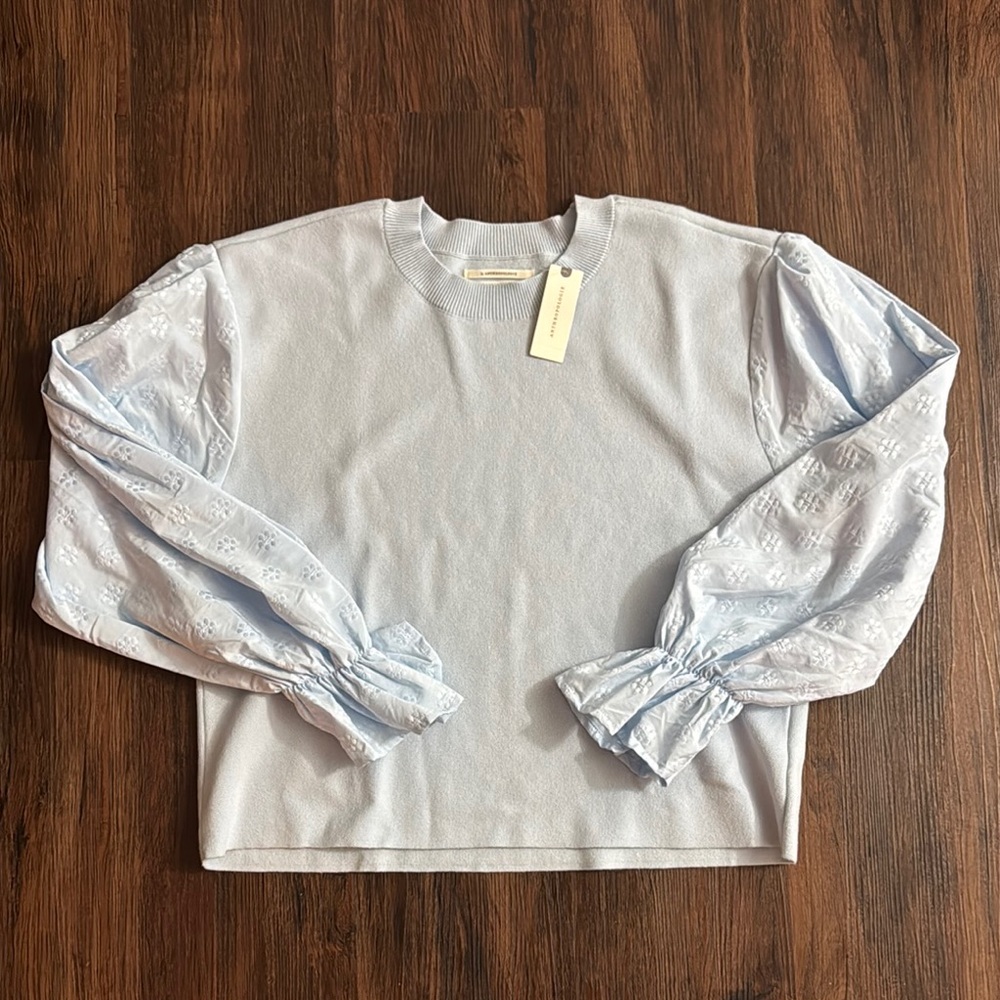 Anthropologie Sky Blue Knit Top